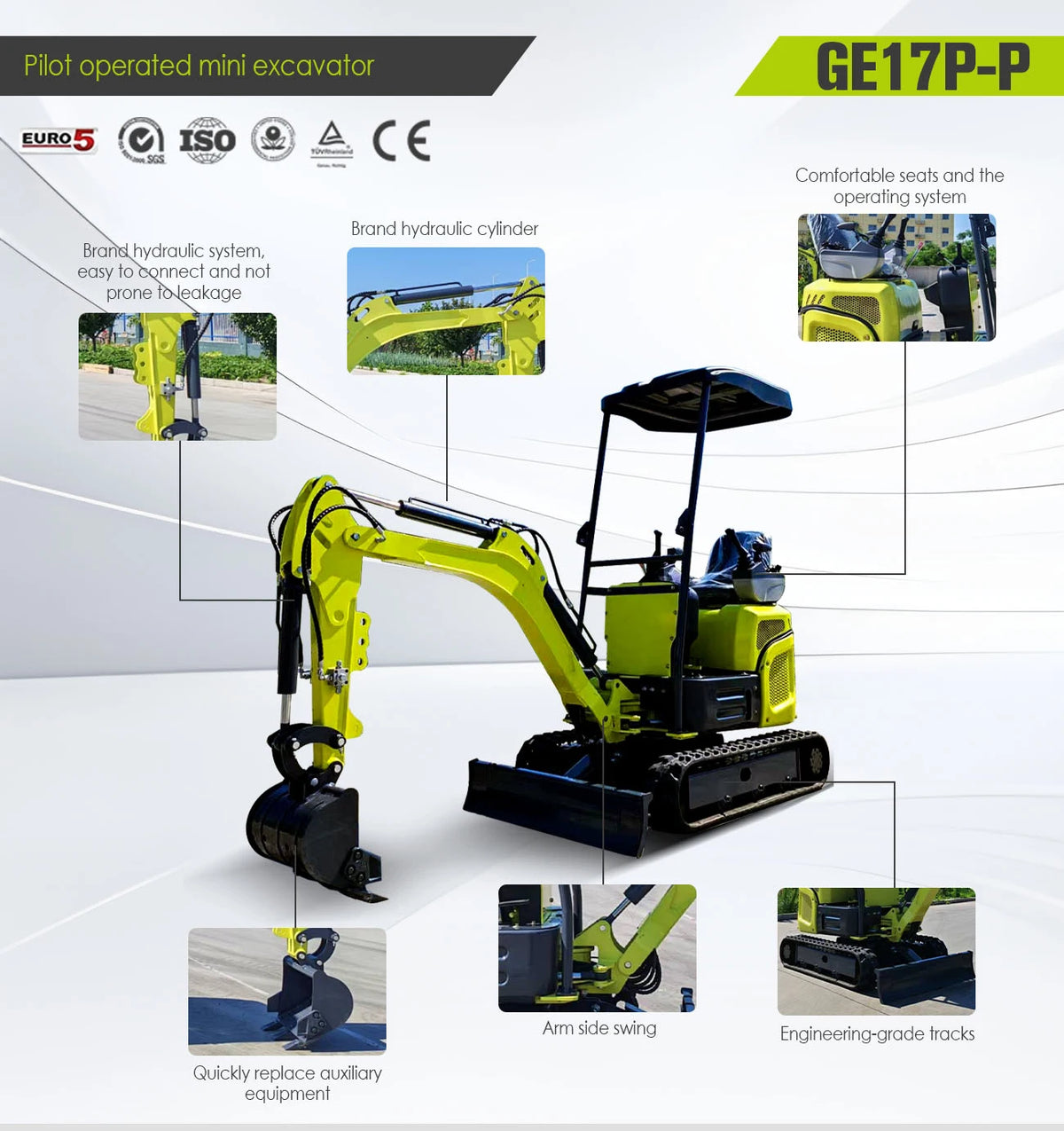Multifunctional Mini Excavator 0.8-1 Ton Tiny Digger for Indoor Construction Narrow Space Soil Moving