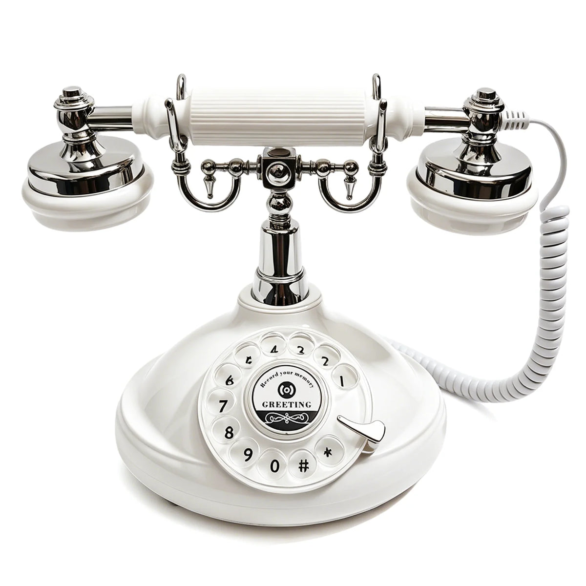 Voice Guestbook Telphone Wedding Telephone Capacity Vintage Rotary Recording Phone Customized Message for Wedding Birthday Party