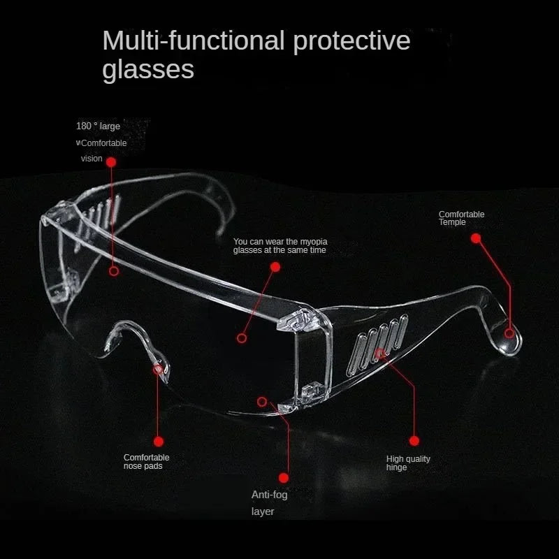 Blinds Goggles Splashproof Industrial Impact Resistant Anti-fog Waterproof Beads Cycling Safety Goggles Safety Protection Clear