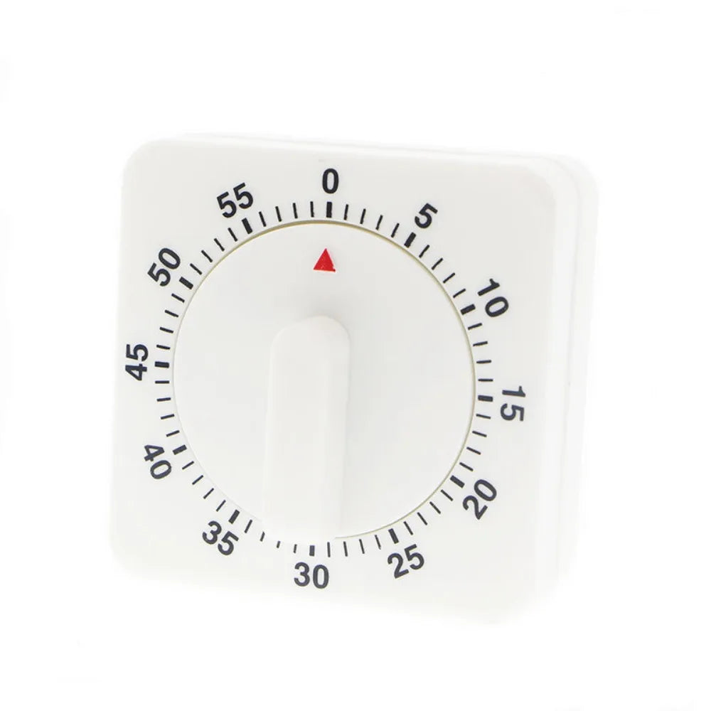 Kitchen Timer, Mechanical Rotary Timer, Student Problem-solving, Cute Kitchen Creative Square Alarm Clock, No Battery Required