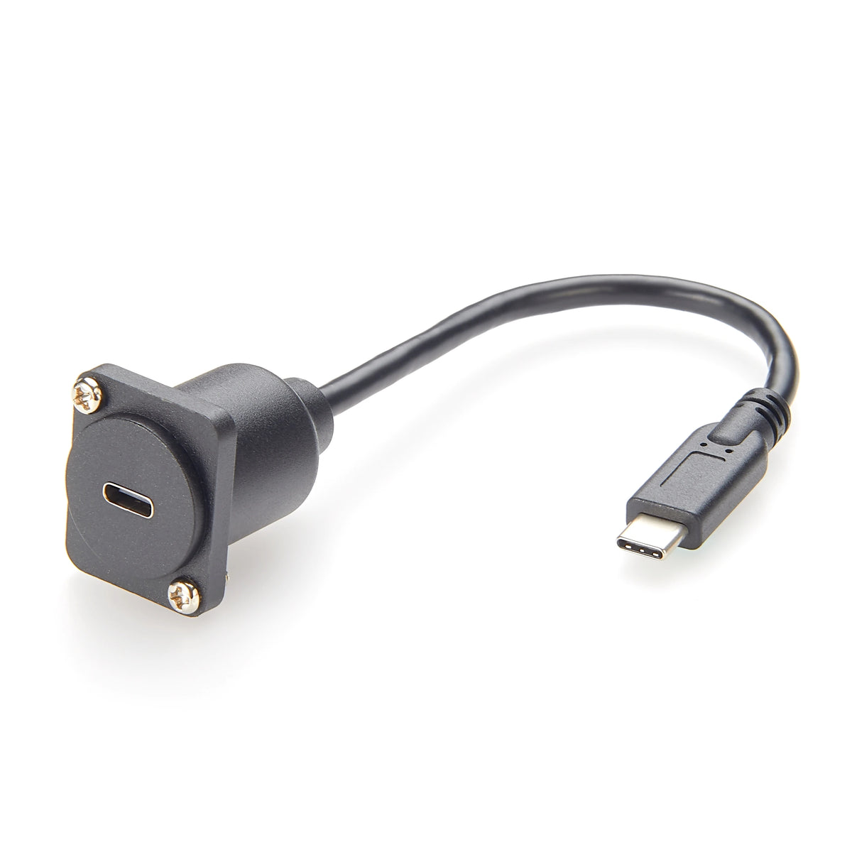 D-Type USB 3.1 C Male to Female Extension Cable Flange Chassis Panel Mount Bulkhead USB Type C Adapter 10Gbps Data Transfer