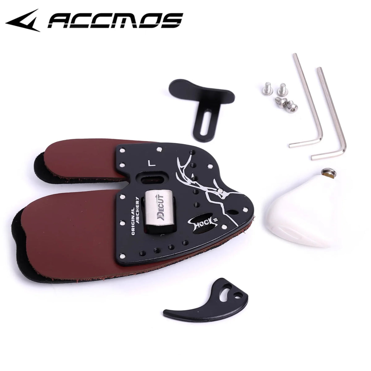 DECUT Archery Finger Tabs Guards Protector Left Hand/Right Hand S/M/L/XL Genuine Cowhide Leather For Recurve Bow Protective Gear