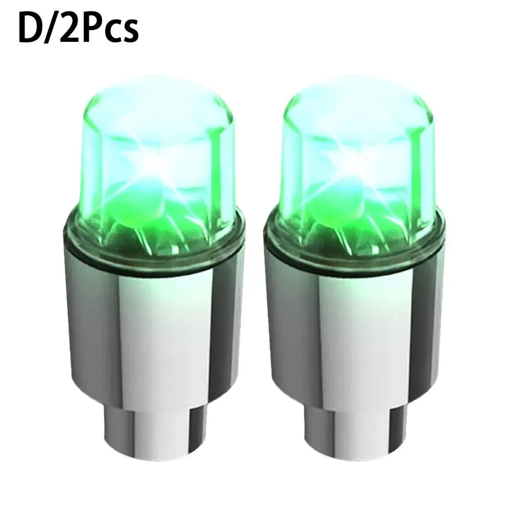 2pcs Wheel Lights Luminous Tire Motorcycle Bike Wheel Tire Valve Cover Universal Led Waterproof Car Accessories Wheel Light