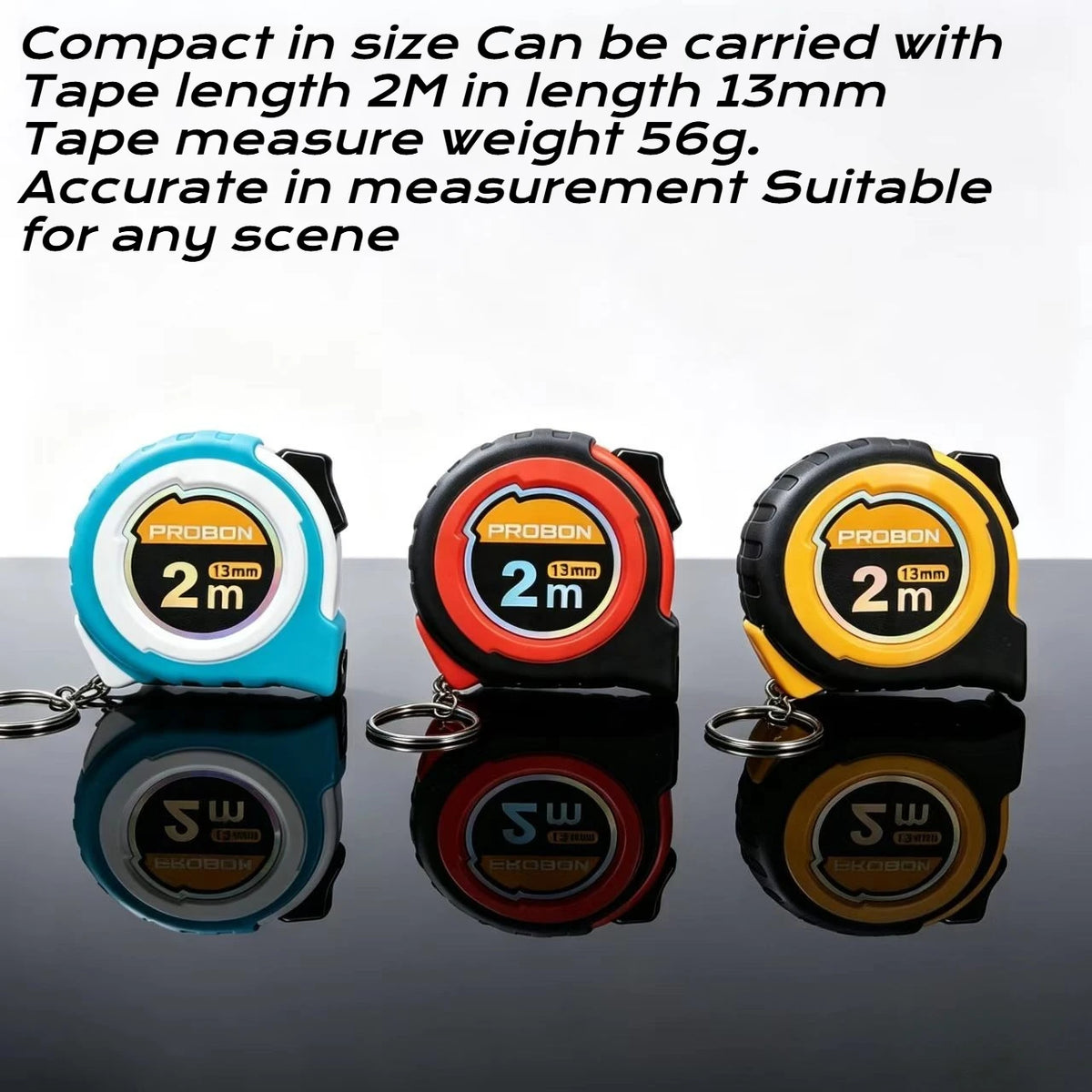 Portable Mini Tape Measure 2m Retractable Steel Key Chain Small Household Measuring Tools