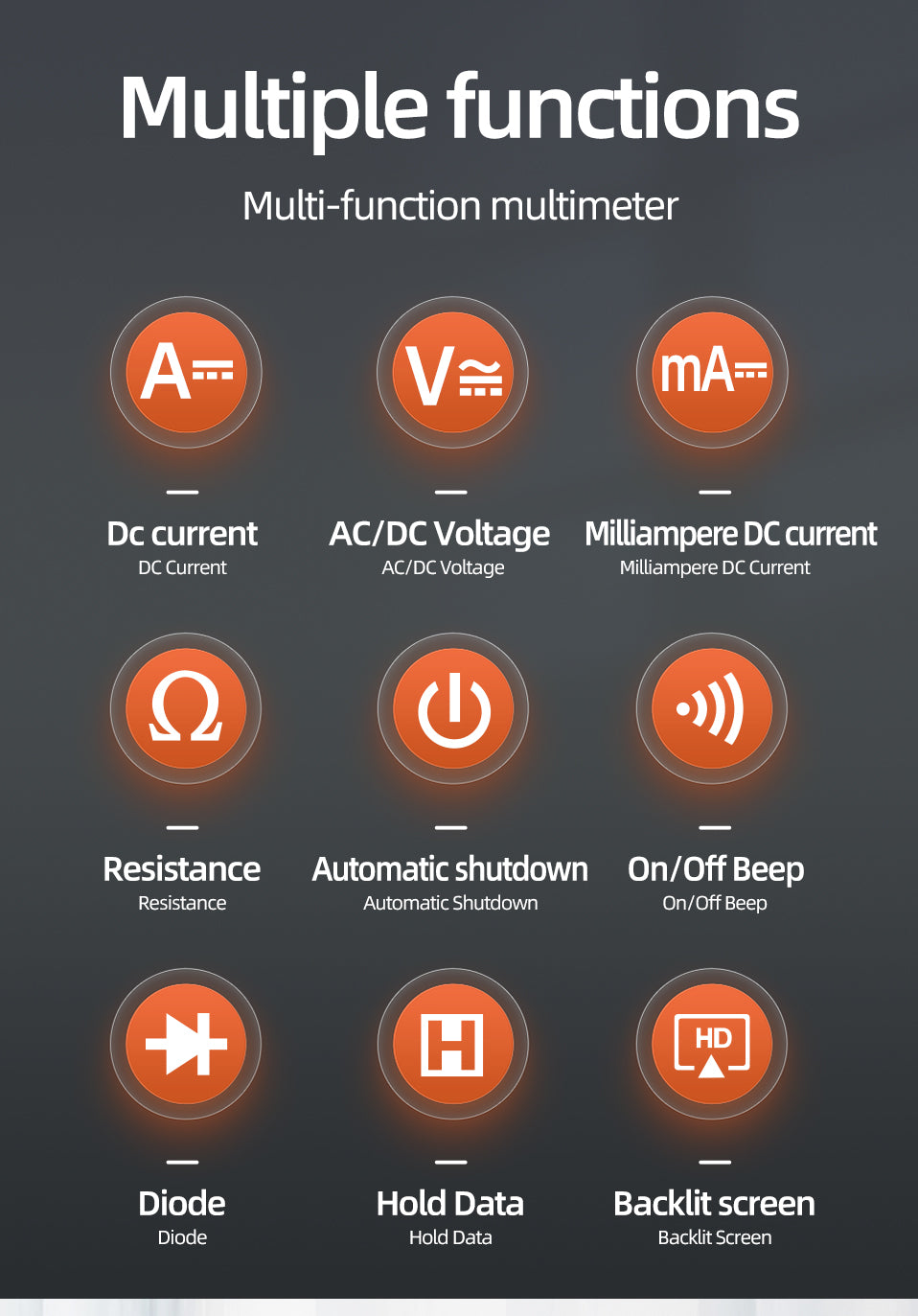 Digital Multimeter ANENG SZ06 AC/DC Ammeter 1999 Counts Multitester 600V Voltmeter Multimetr Voltage Resistance Meter Diode Tool