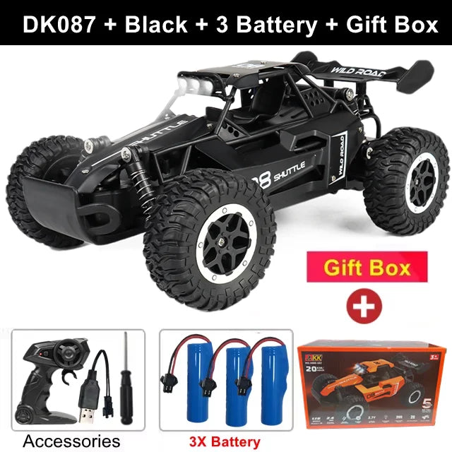 Oike Remote Control Car RC Drift Racing Vehicle Off Road Alloy 2.4G Radio High-Speed Trucks With LED Light Climbing Gift Kid Toy