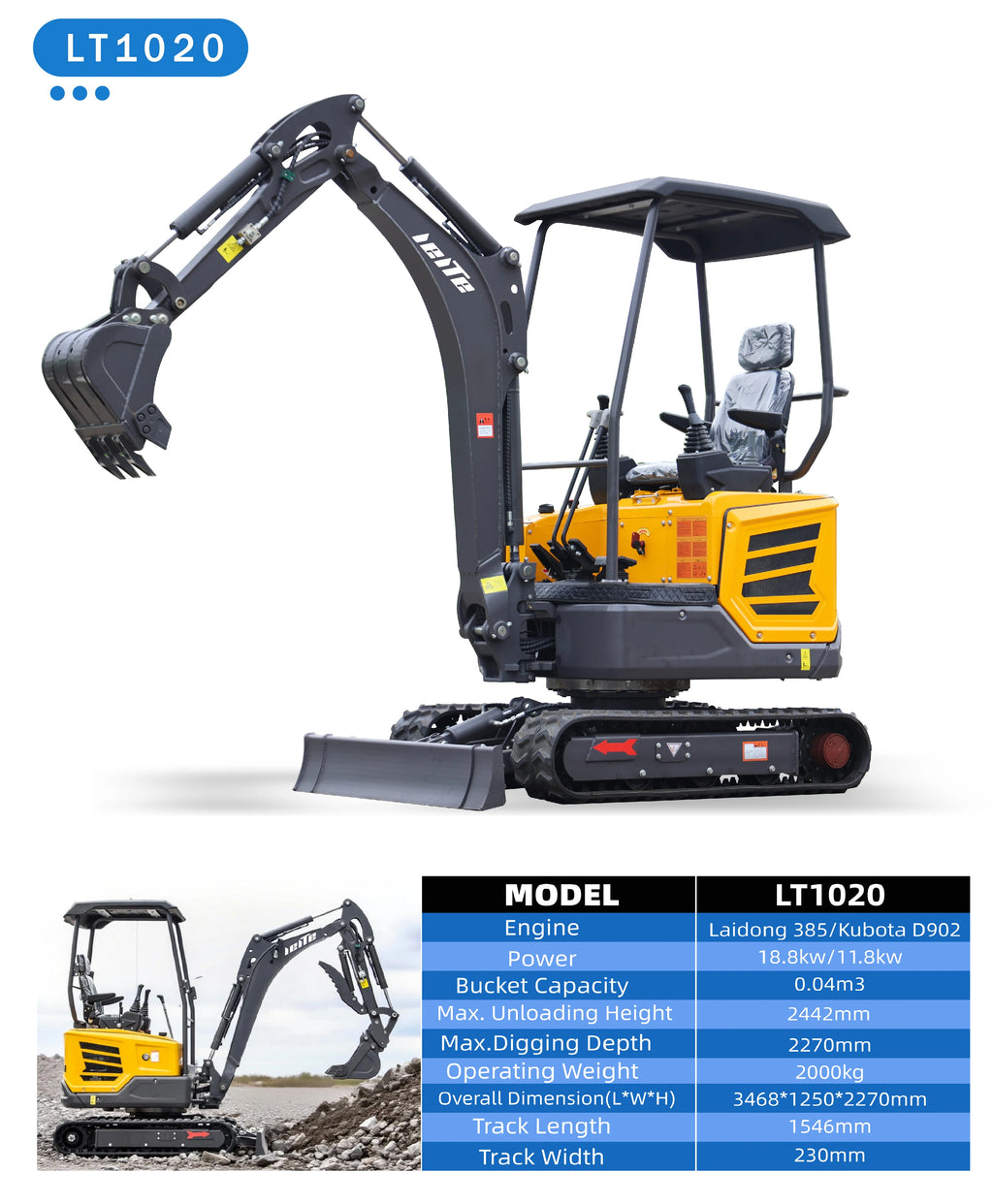 Fast Delivery Mini Excavators 1.8 Ton Small Excavators Euro 5/EPA Customizable Home Farm 1800 Small Bagger Sale Mini Digger