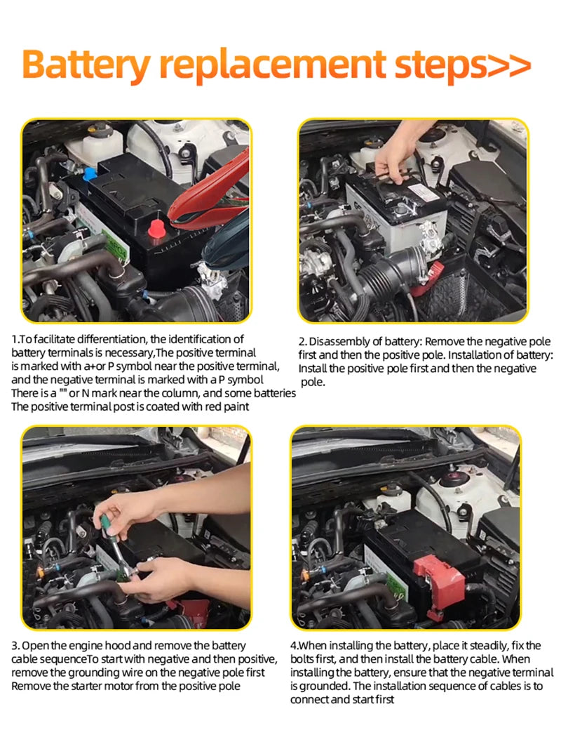 12V Car Start Stop Batteries 45Ah 75Ah 100Ah CCA 800 1000 1200 80D26/S95 Emergency Start for Hyundai Tucson Auto Accessories