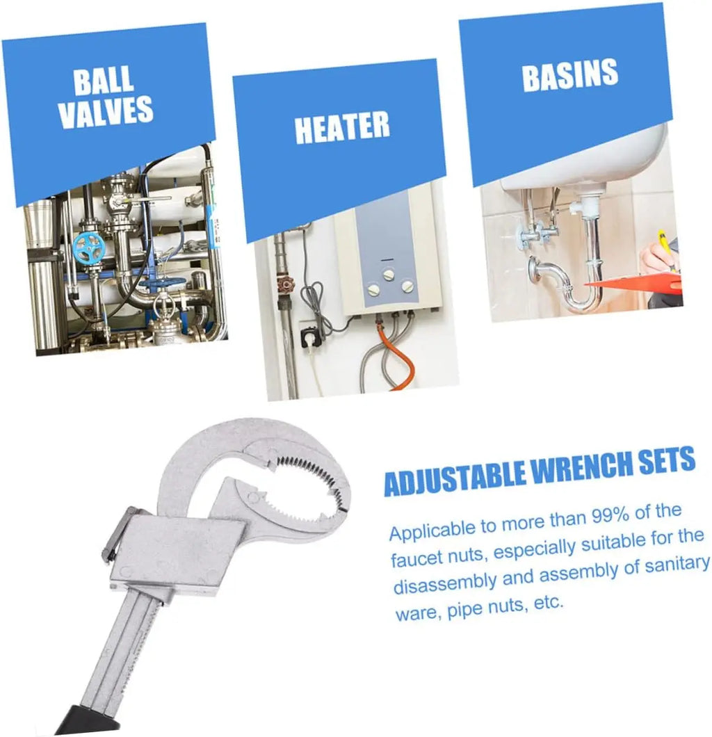 Universal Adjustable Wrench - Perfect for Faucet & Sink Repairs, Bathroom Maintenance, and Pipe Work