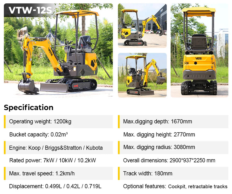 Mini Excavator 1 Ton EURO 5 Engine China Cheap 2 Ton Crawler 1.8 Ton Home Digger 1 T Bagger Farm For Sale Customized
