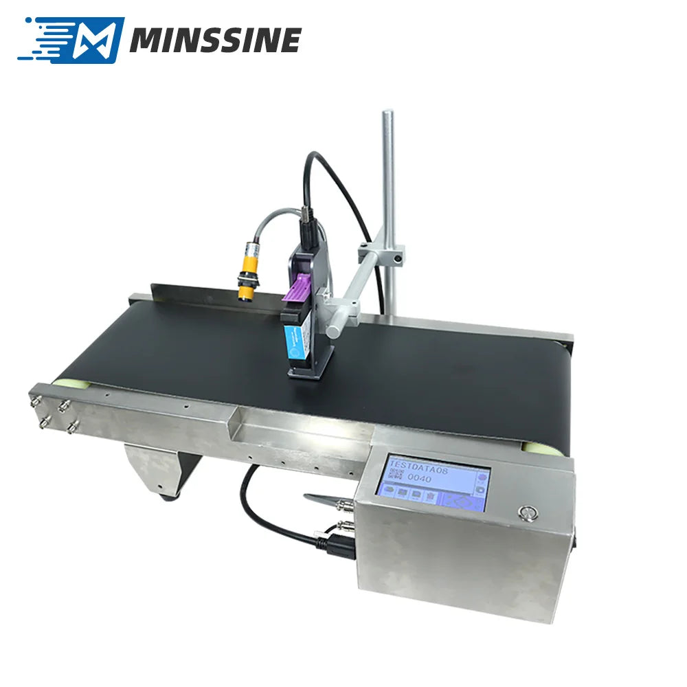 Conveyor Printer Integrated Machine 2 In 1 Using 600DPI Exp Mfg Date Coding Machine Smart TIJ Inline Printer