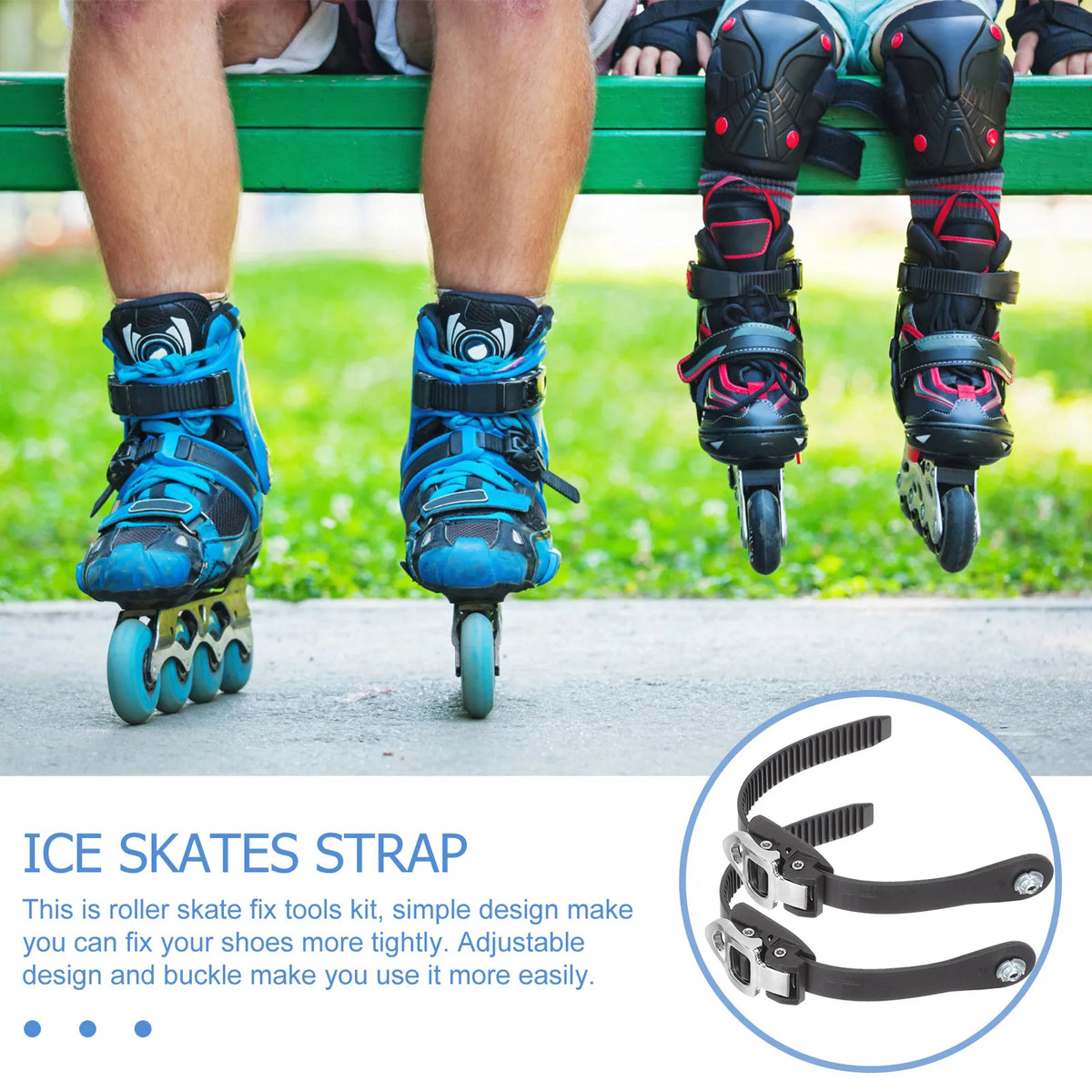 2Pcs Roller Skate Shoe Strap Fixing Buckle ice Skate Shoe Strap Roller Skate Buckle Strap Adjustment Energy Belt Skate accessory
