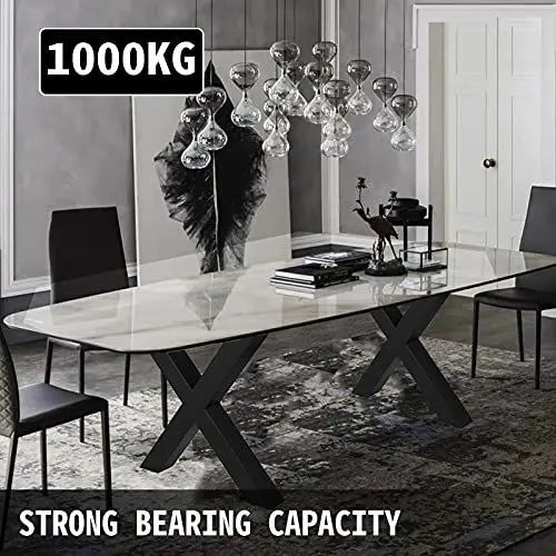 Set of 2 Heavy-Duty 3.1\" Square Box Section X Frame Dining Table Legs 28\" Height 24\" Width Steel Table Legs for Parks