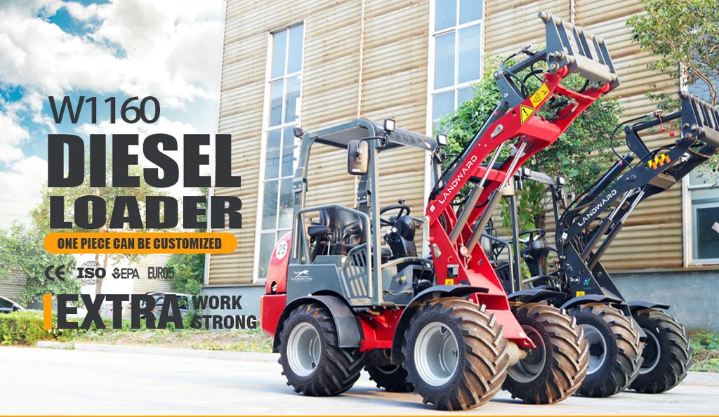 Europe Best-Selling Compact Loader W1160 Mini Loader LANDWARD Original Japanese Diesel Engine Wheel Diesel Loader Customization