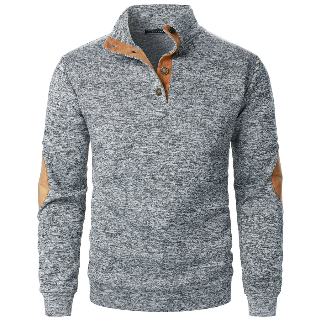 Autumn and winter men's stand collar long sleeve casual knitted sweater top