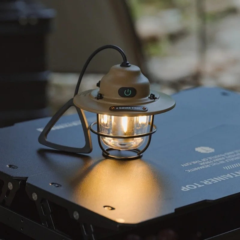USB Rechargeable LED Camping Lantern Small Drop Light - Portable Campsite Atmosphere Lamp for Hanging Tent & Outdoor Activities