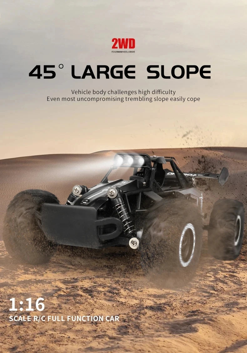 Oike Remote Control Car RC Drift Racing Vehicle Off Road Alloy 2.4G Radio High-Speed Trucks With LED Light Climbing Gift Kid Toy