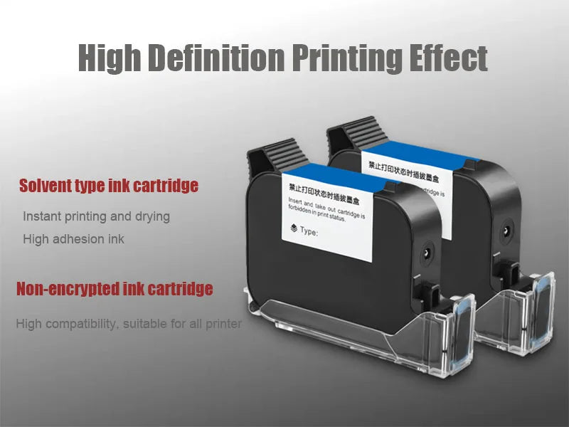 12.7mm TIJ 2.5 Hand Printer Ink Cartridge For 45SI 2588M JS10M JS12M 2588+M 2790K+ 2588K+ Solvent Ink Cartridge No Encryption