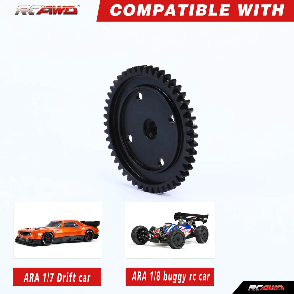 RCAWD Steel 46T Spur Gear for Arrma 1/7 FELONY FIRETEAM INFRACTION 6S 1/8 TYPHON 6s upgrades parts #ARA310939