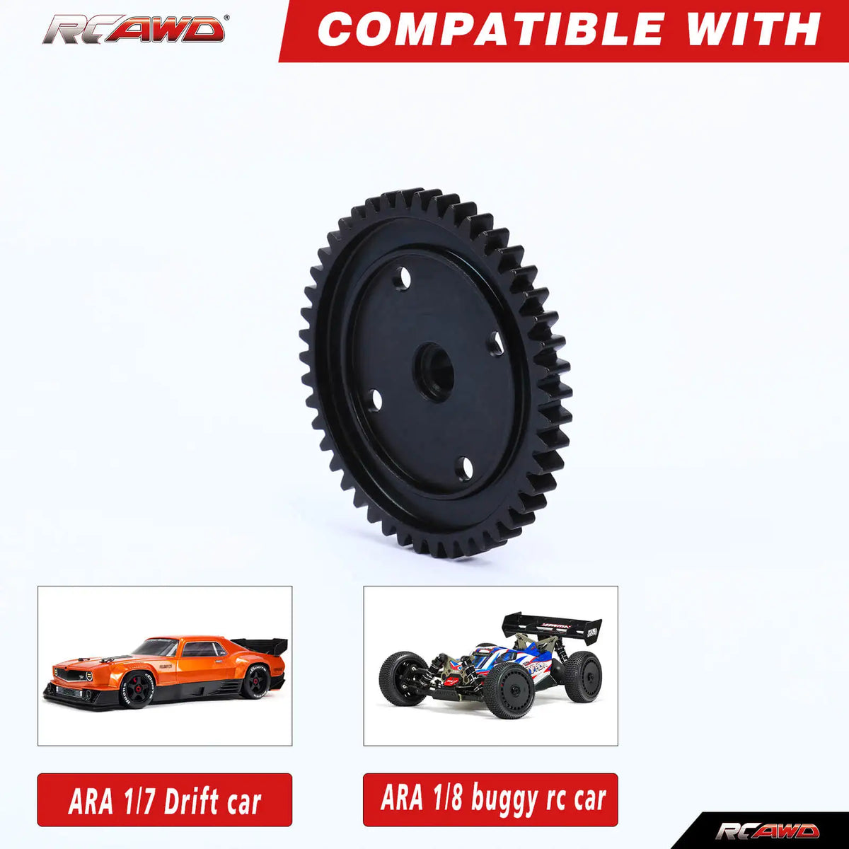 RCAWD Steel 46T Spur Gear for Arrma 1/7 FELONY FIRETEAM INFRACTION 6S 1/8 TYPHON 6s upgrades parts #ARA310939
