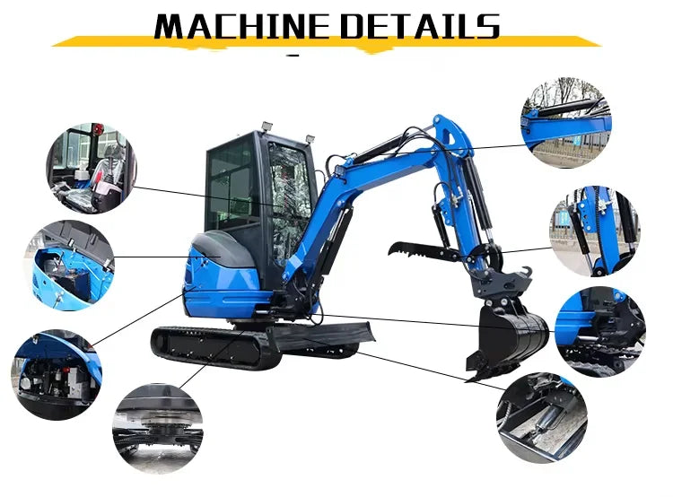 Mini Excavator 2 Ton 2.5 Ton Customize Factory Price Mini Digger Free Shipping Kubota Engine Excavator Bagger Crawler Excavator