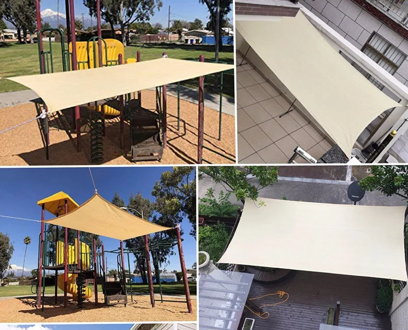 Outdoor Awnings Waterproof Sun Shade Sail Garden Canopi For Terrace Car Canvas Awning Rectangle Pool Sun-Shelter Sunshade Sail