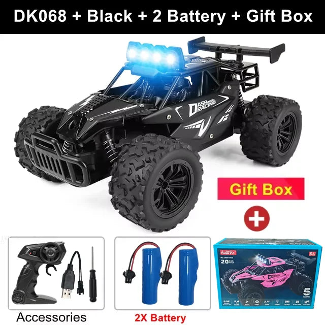 Oike Remote Control Car RC Drift Racing Vehicle Off Road Alloy 2.4G Radio High-Speed Trucks With LED Light Climbing Gift Kid Toy