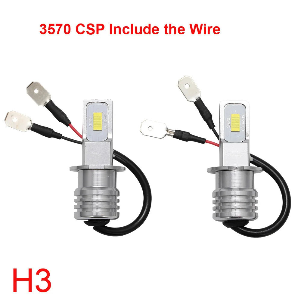 2Pcs H7 H4 LED Car Headlight H11 H8 H9 H1 H3 Car Fog Light Bulbs 9005 9006 Hb3 Hb4 Auto Driving Running Lamps 80W 12V 24V White