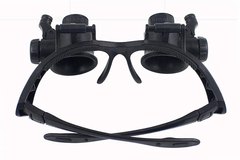 Head Mounted Magnifier With LED Light Magnifying Glass 2.5/4/6/8/10/15/20/25x Len For Close Work Electronic Jewelry Watch Repair