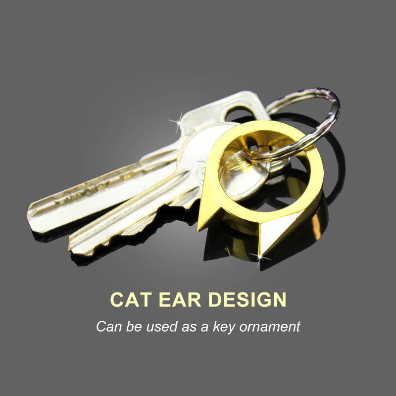 Cat Ear Shape Ring - Unisex Window Breaker Rings, Safety Spike Rings, Small Anti-Wolf Rings, Punk-Style Zinc Alloy Jewelry 3pcs