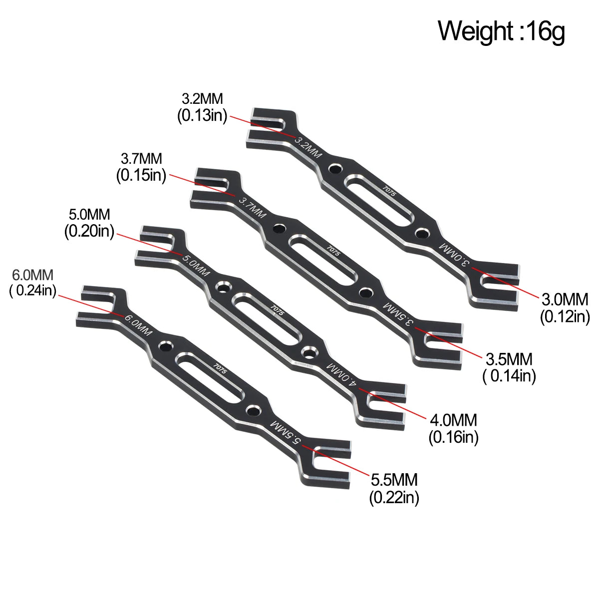 1Set Aluminum Chassis Setup System Measuring Tool With Ruler Wrench for Trxs 1/8 Rally Short Truck 1/7 Electric Off-road Car
