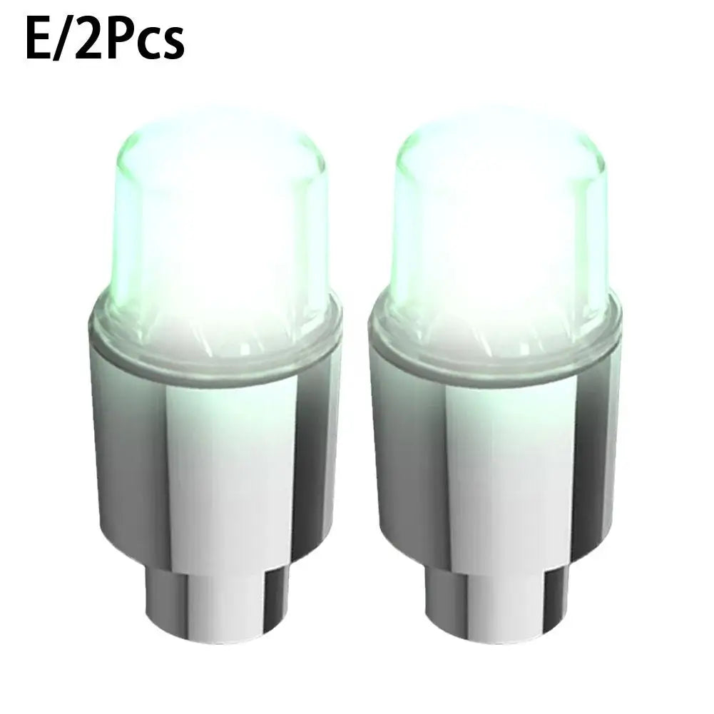 2pcs Wheel Lights Luminous Tire Motorcycle Bike Wheel Tire Valve Cover Universal Led Waterproof Car Accessories Wheel Light