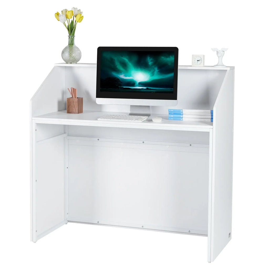 46-Inch Rectangular Front Counter Table Reception Desk for Office & Hospital Retail Front Reception Counter