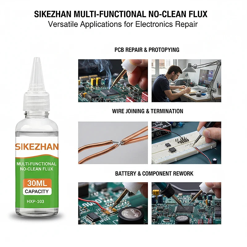 Professional Solder Flux Liquid HXP-103 High Activity No-Clean Flux for Phone Motherboard Rework SMT SMD SIKEZHAN 30ml Fluid