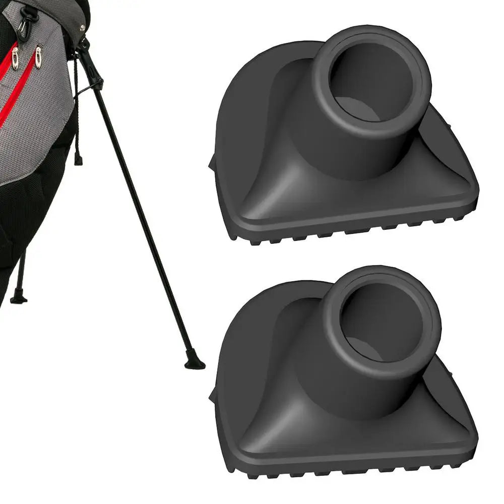 2pcs Golf Bag Leg Feet Attachable Stand Feet For Golf Bag Durable Black Rubber Golf Bag Feet Attachment Golf Players Bags Stan