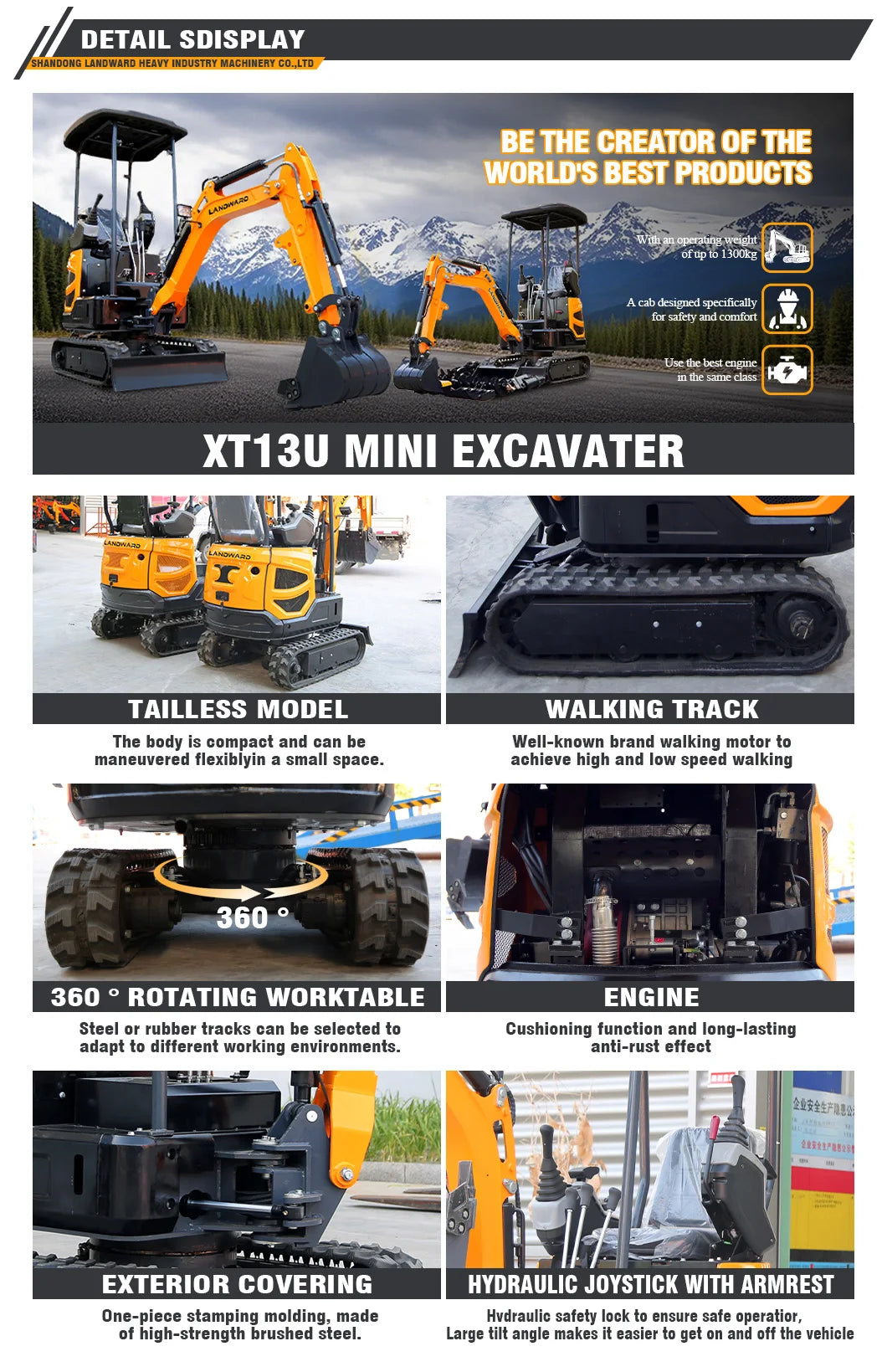 Landward Factory 3 Ton Mini Excavator Customize Small minibagger Wholesale excavators Hydraulic 2.5 ton Mini Excavators Machine