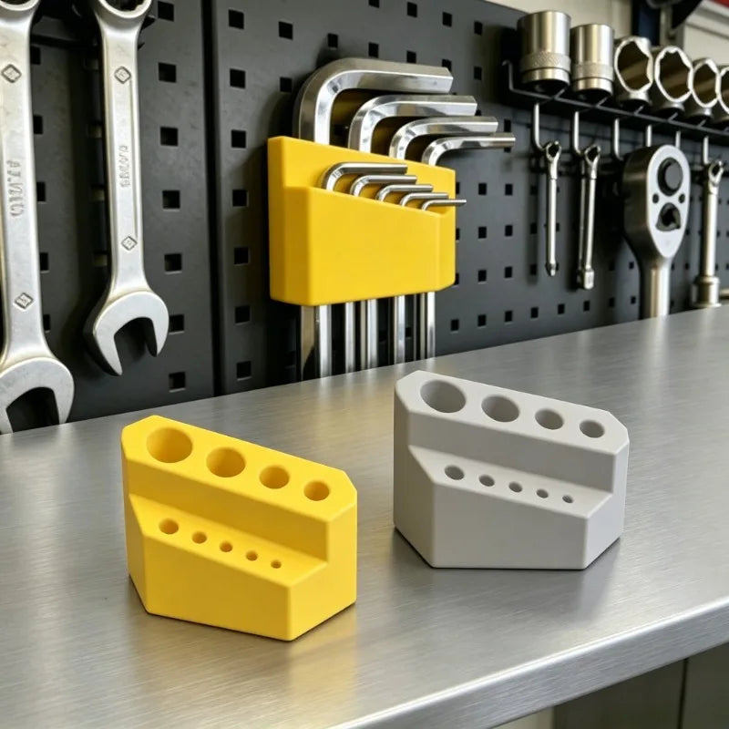 Hex Key Wrench Storage Holder, Plastic Allen Wrench Organizer Rack for Pegboard Drawer Garage Home Hand Job Tools Storage