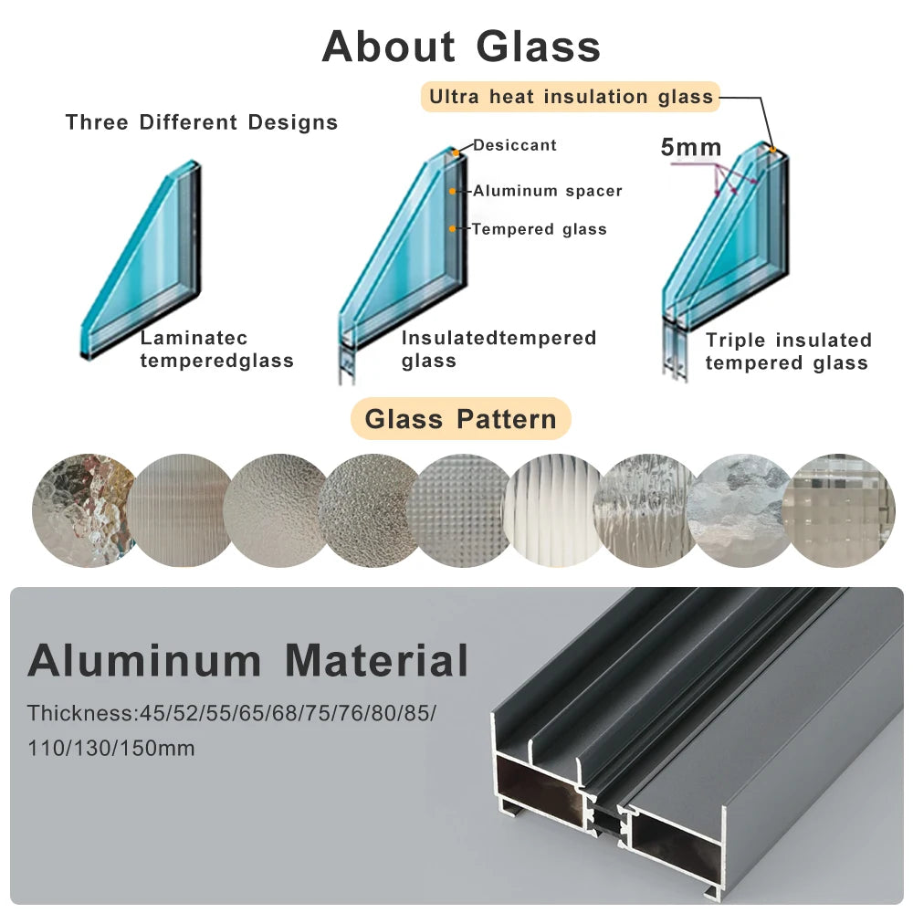Latest Designed Sliding Door System PT Door Front Interior Casement PD Door Aluminum Double Glaszed Aluminum Garden Home Custom