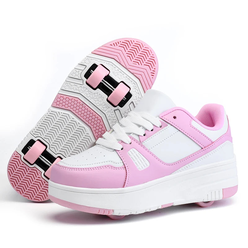 Children's Roller Skate Shoes Student Inline Skating Shoes Girls 4-Wheel Deformation Boy's Skating Shoes