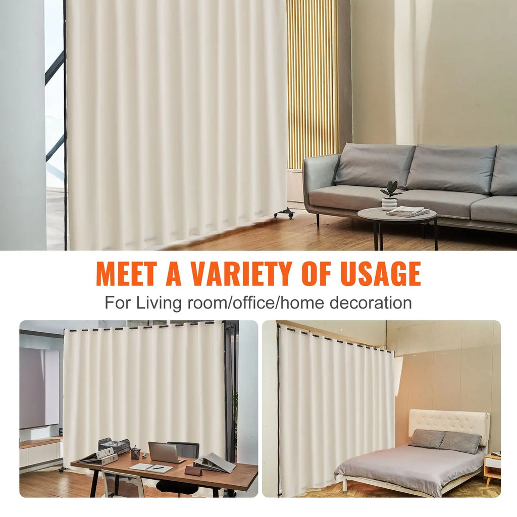 Portable Freestanding Room Divider with Wheels Privacy Screen Curtain Divider Stand for Office or Hospital Use