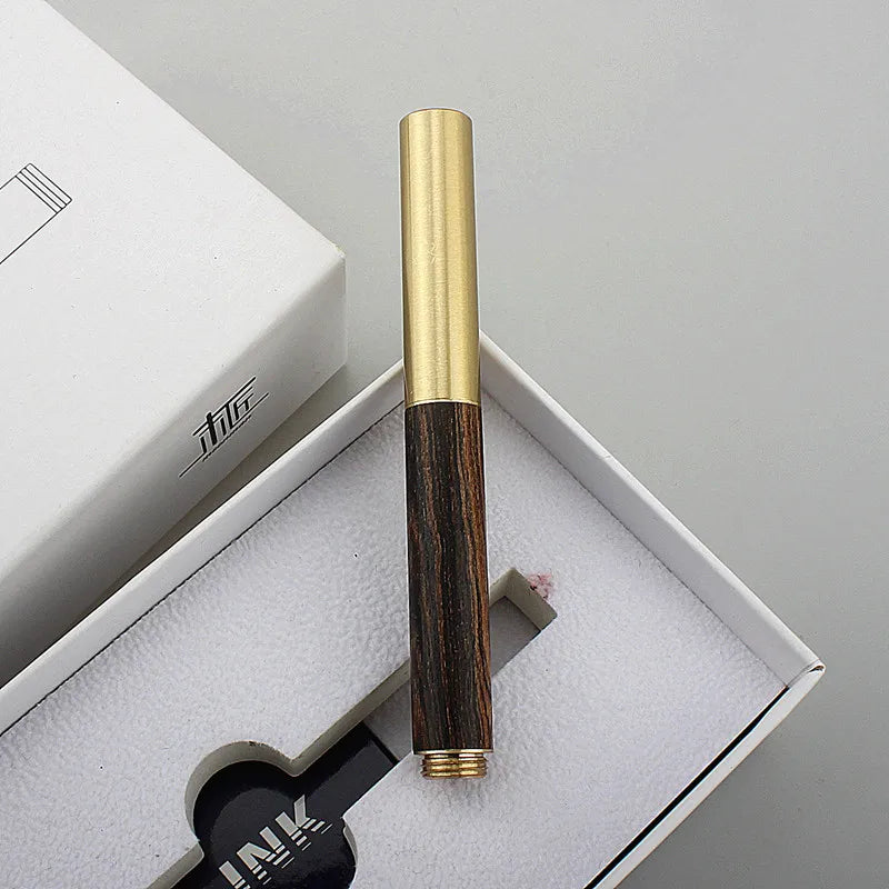 Exquisitely Designed Portable Pocket Vintage Mini Lipstick Pen Brass Solid Wood Materials Stationery Gifts Office Supplies