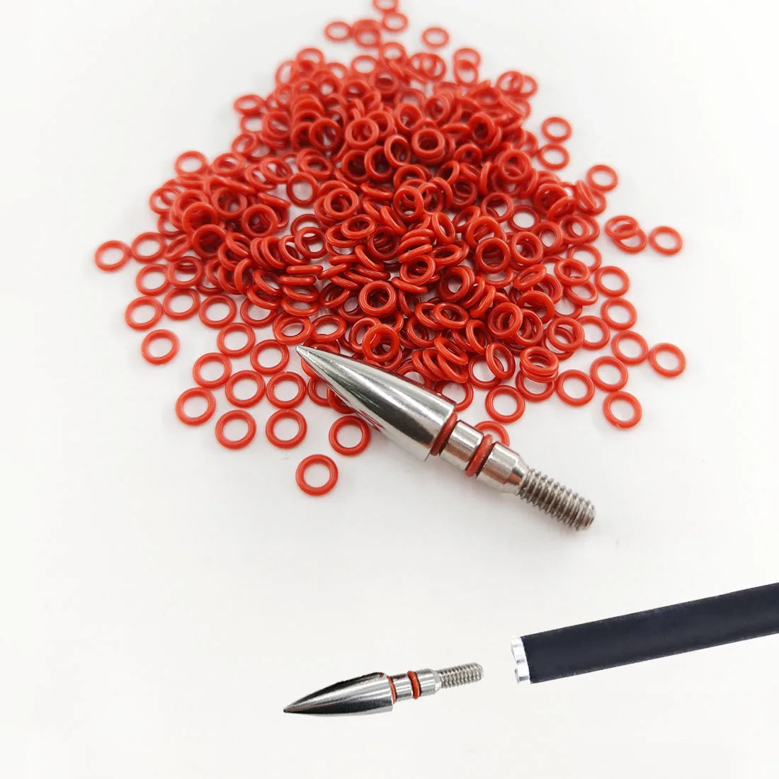 50/100pcs Archery Arrow Broadhead O-Rings Archery Arrowhead Points Locks O Ring Rubber Washers Target Broadhead Arrow Point Tips