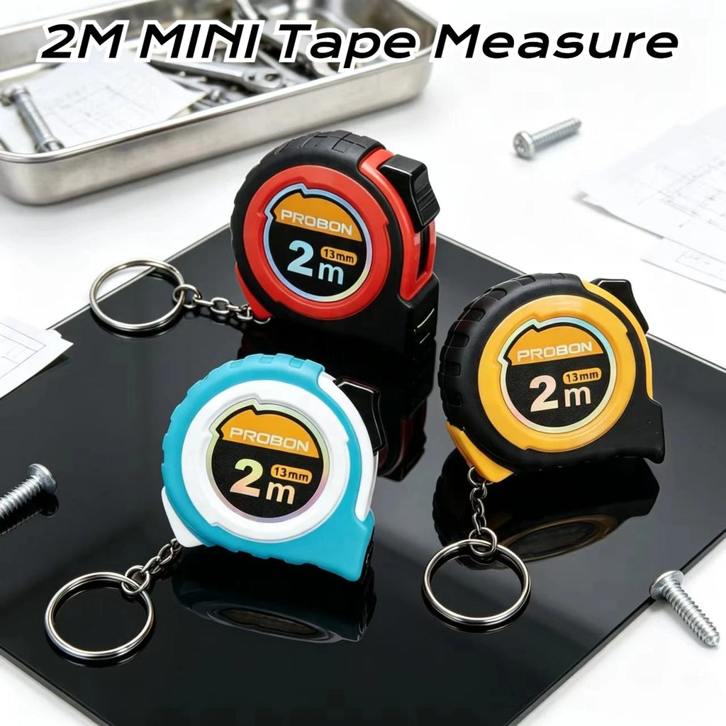 Portable Mini Tape Measure 2m Retractable Steel Key Chain Small Household Measuring Tools