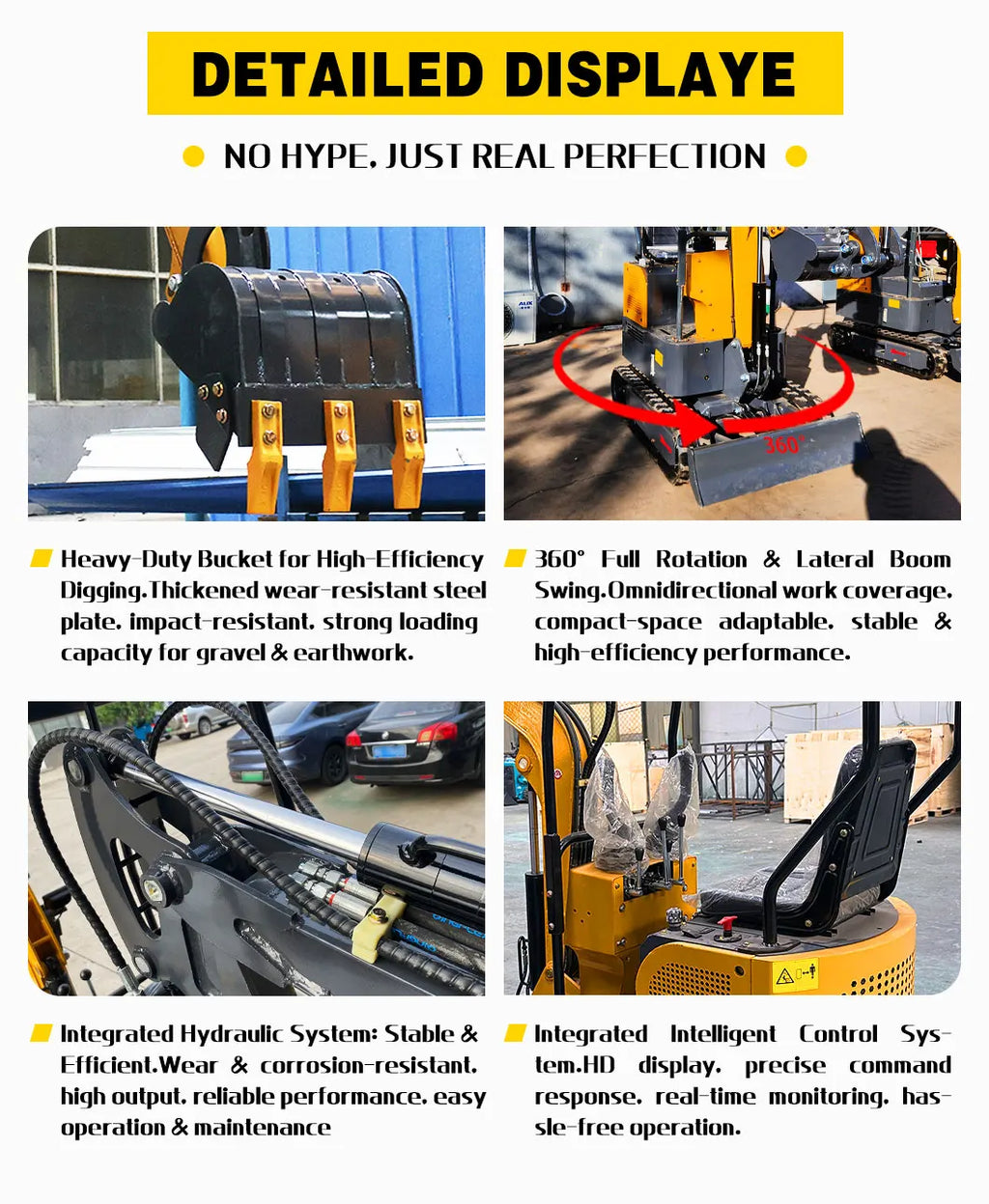 Strong Load Bearing Capacity Hydraulic Crawler Mini Excavator Durable And Reliable Mini Excavator With Customized Cab