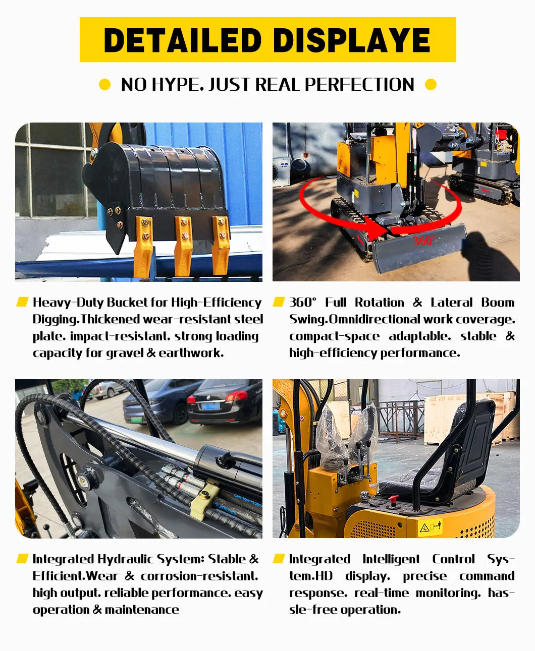 Strong Load Bearing Capacity Hydraulic Crawler Mini Excavator Durable And Reliable Mini Excavator With Customized Cab