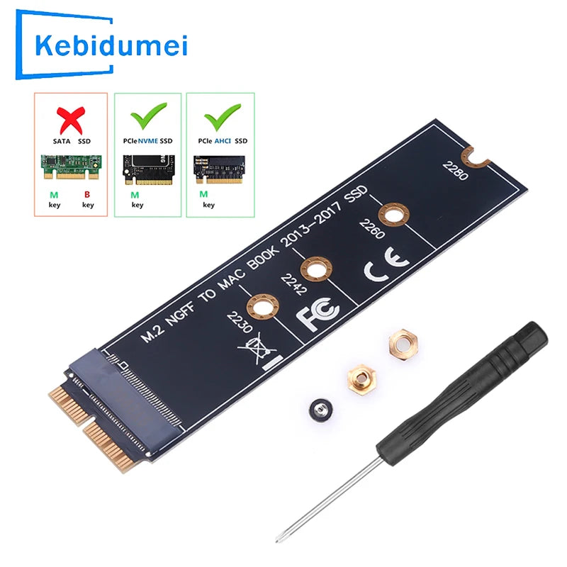 M.2 NVME SSD Convert Adapter Card for MacBook Air Pro Retina 2013-2017 NVME/AHCI SSD For A1465 A1466 A1398 A1502 Upgraded Kit