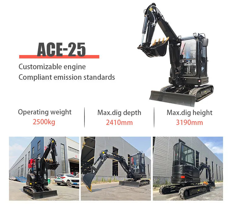 Epa Kubota Mini Excavator 2 Ton Free Shipping Mini Digger Farm Small Excavator Mini Bagger Home Excavators with Customized Color