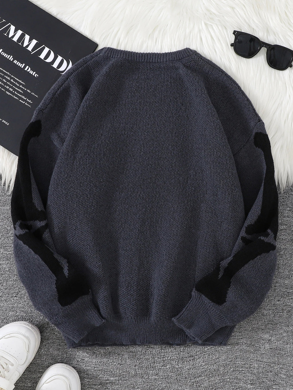 New Popular Autumn and Winter Backbone Jacquard Pattern Pullover Sweater Casual Round Neck Knitted Men's Pullover