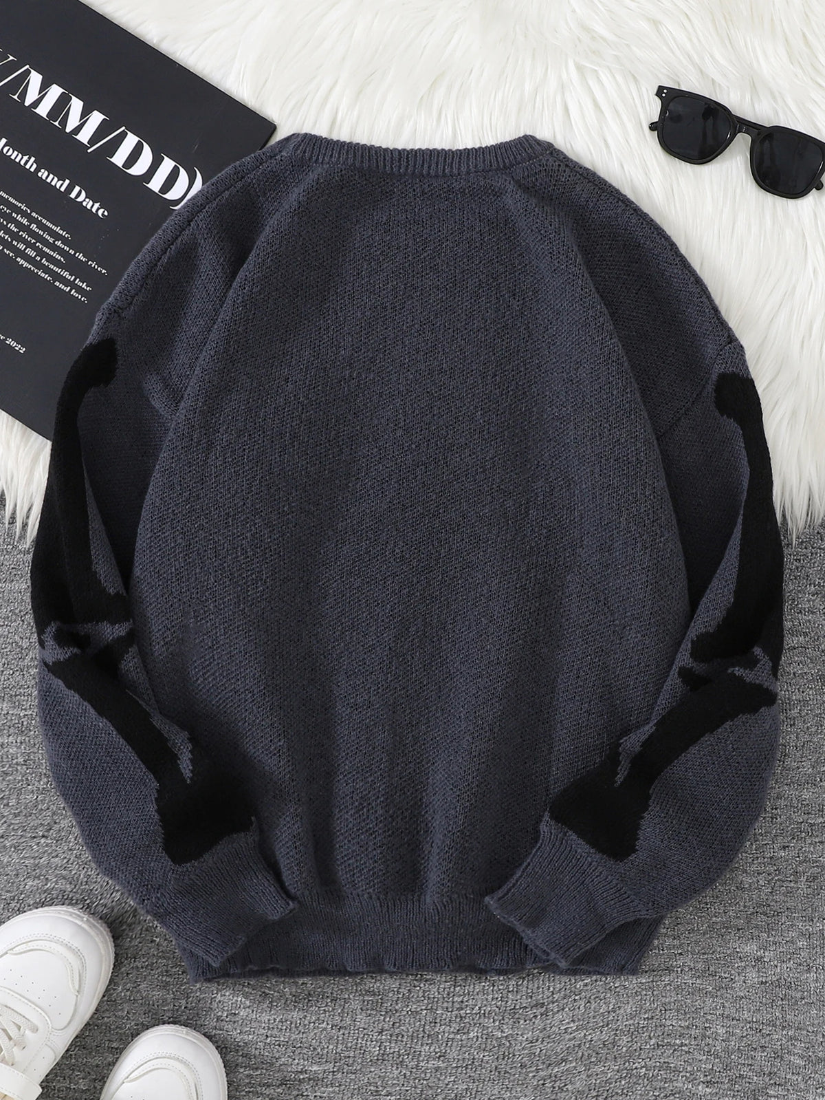 New Popular Autumn and Winter Backbone Jacquard Pattern Pullover Sweater Casual Round Neck Knitted Men's Pullover