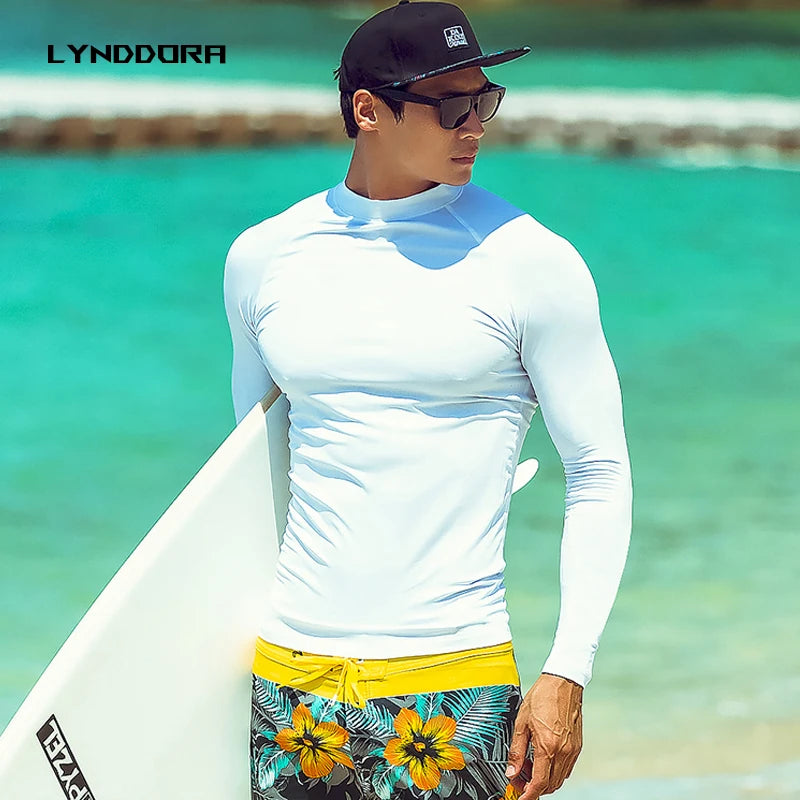 SAILBEE Men UV Protect Swimwear Long Sleeve Swimsuit Mens Rashguard Surfing Rash Guard Surf Shirt For Swimming Sail Drop Ship